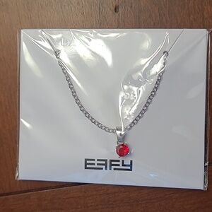 Red single gem costume jewelry necklace